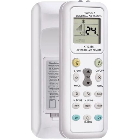 Forehill – Télécommande universelle pour climatiseur K-1028 – Compatible avec 1000 marques – Écran LCD – Coque en résine polymère ABS (1/5)