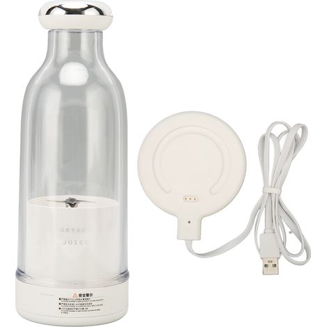 Mixeur portable blanc pour shakes et smoothies, bouteille mixeur électrique avec 6 lames performantes, idéal pour jus et boissons personnalisées (1/5)