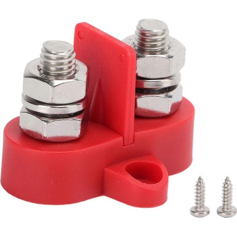 Bornier de distribution d'alimentation double positive isolé 5/16 po M8 pour barre omnibus CC 48 V (1/4)