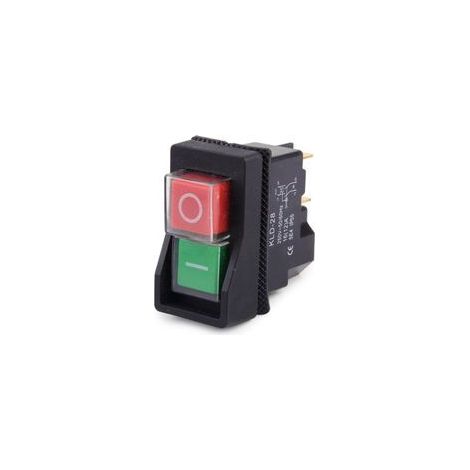 Interruptor de arranque/parada KLD28 de 4 pines, 250 V, en el interruptor de apagado, 2 voltios, apto para maquinaria de taller - Crezuo