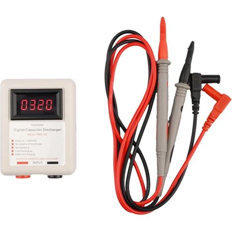 Testeur de Tension de condensateur numérique 800 V Décharge Rapide Outil de décharge Haute Tension Affichage de réparation électronique Protection de Maintenance(Red Display) (1/5)
