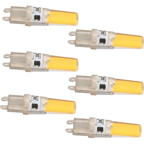 Ampoule G9 COB silicone dimmable 220V chaude, lot de 6 pour lampes suspension, plafonnier, applique et lampe de table (1/5)