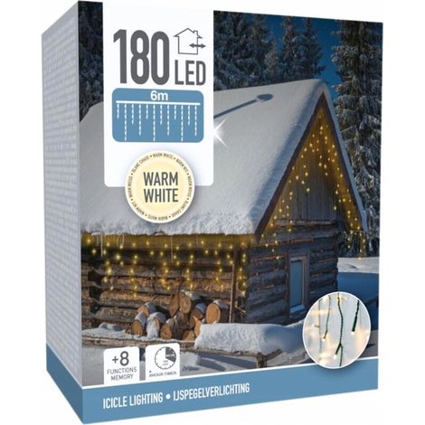 Guirnalda de luces para jardín exterior - 180 LED cálidos, 6 m, 230 V (1/5)