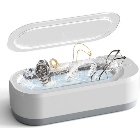 Limpiador ultrasónico de 350 ml: dispositivo profesional para la limpieza de joyas y gafas, funcionamiento con un solo botón, limpieza sónica de 46 kHz y portátil. (1/4)