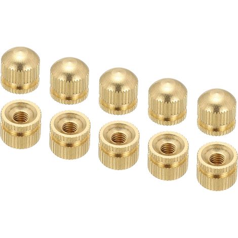 Écrou Borgne M4x10x10mm, 10 Pcs Écrou à Capuchon Vis Bouton Cache Boulon, Filetage Femelle, Moleté, Quincaillerie Décorative, Luminaires (1/5)