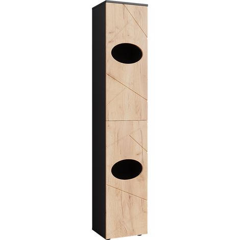 Armario de ropa Irma, Antracita/Roble dorado, 37.2 x 192 cm, Vicco (1/5)