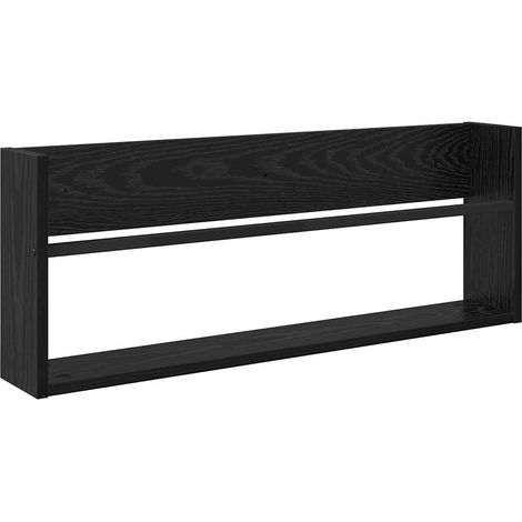 Maison Exclusive - Scaffale per riviste Rovere Nero 80 x 12 x 30 cm