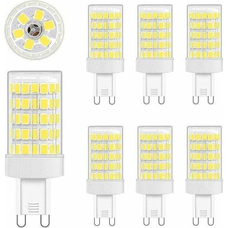 Ampoule G9 LED Blanc Froid, 10W LED G9 6000K Equivalence Incandescence 80W Lumière 900LM Lampe G9 LED AC 220V Lumineux 360º Large Angle de Faisceau 862835 SMD Non Dimmable Lot de 6 (1/4)