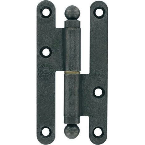 Paumelle pour meuble 14x55mm droite epoxy noir 9005 NF – Finition métal durable – Pour bois dur et teck – Usage professionnel – Bouvet