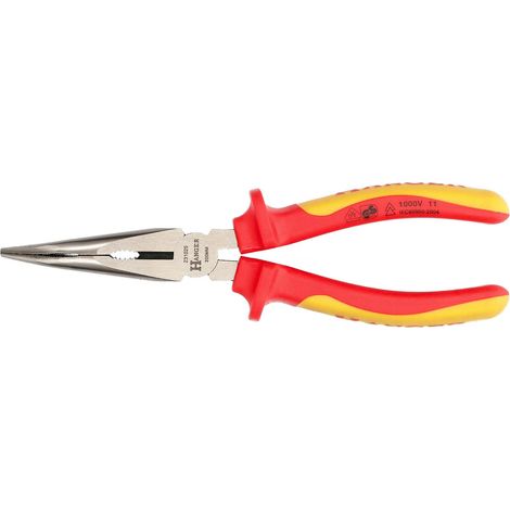 Isolierte halbrunde Spitzzange 200 mm ergonomisch