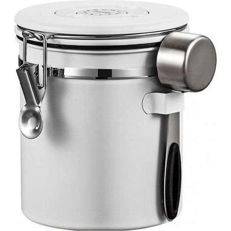 Kaffeedose mit CO₂ Auslass 1,2 l Für 500 g Kaffeebohnen Für Kaffee, Kaffeebohnen, Tee, Zucker usw. Aufbewahrungsdose aus Edelstahl (1/5)