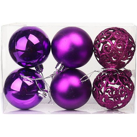 Boules De Noël - Décoration Arbre De Noël En PVC - 6 Pièces - Diamètre 6 Cm - Pour Intérieur Et Extérieur (1/3)