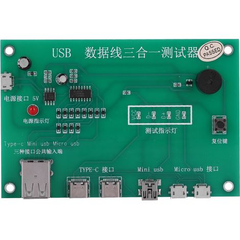 3-in-1 USB-Kabeltester für Typ-C-, Mini- und Micro-USB-Anschlüsse – Präzise Testvorrichtung (1/5)