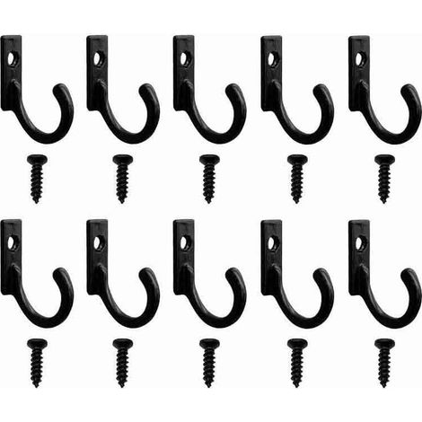 Crochet Porte Manteau, Crochets Vintage, Mini Patère, Matériau Alliage de Zinc, Crochet Simple Vintage peut,Crochets muraux Individuels,Noir, 10 pcs. (1/5)