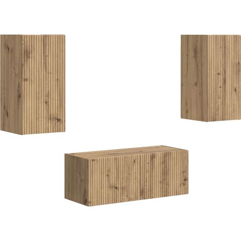 TV Cabinet Set Wall-mounted 2 pcs Artisan Oak Engineered Wood vidaXL (1/5)