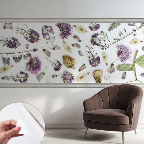 Carta da parati autoadesiva - fotomurale - decorazione parete - stile elegante - decorazione casa - Fiori secchi 250x104 cm (1/5)