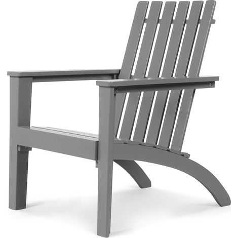 COSTWAY Outdoor Wooden Armchair Backyard Lounge Adirondack Chair Patio Chair