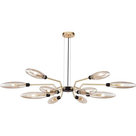 Lampadario Maytoni Ventura ottone 12 luci vetro Ø127 (1/4)