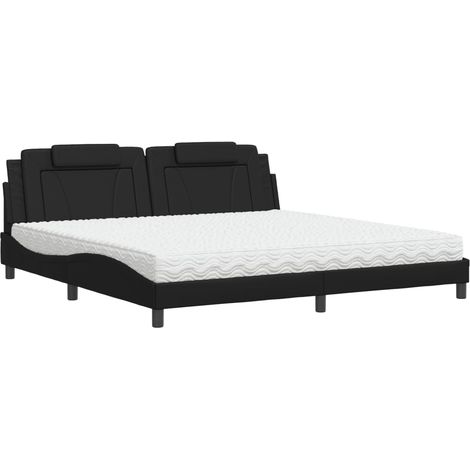 Maison Exclusive - Bett "Viana" mit Matratze Schwarz 200x200 cm K (1/5)