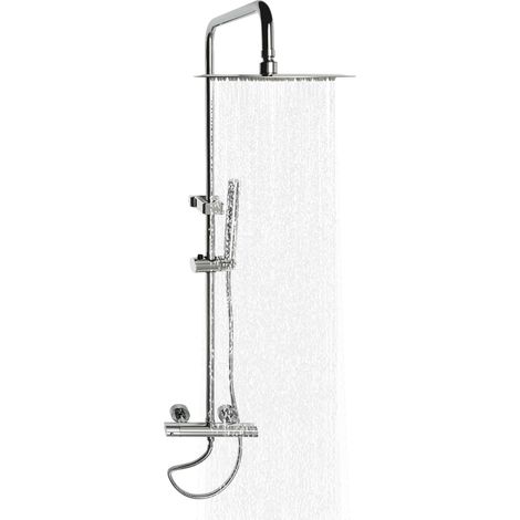 Système de douche avec robinet ensemble de douche Douche Pluie système de douche avec Thermostat douche pluie avec robinet système de douche avec douchette Robinet De Douche Ensemble complet argent ha (1/5)