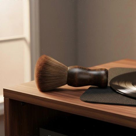 Brosse à poussière pour disques vinyles, antistatique, à poils peu pelucheux pour une utilisation durable (1/5)