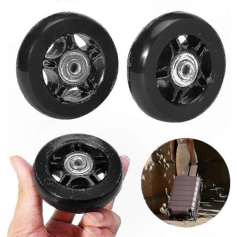 Paire de roulettes 80x24mm pour valise, pièces de rechange universelles pour bagages, jeu de 2 roues de remplacement, compatibles chariots et sacs de voyage. (1/2)
