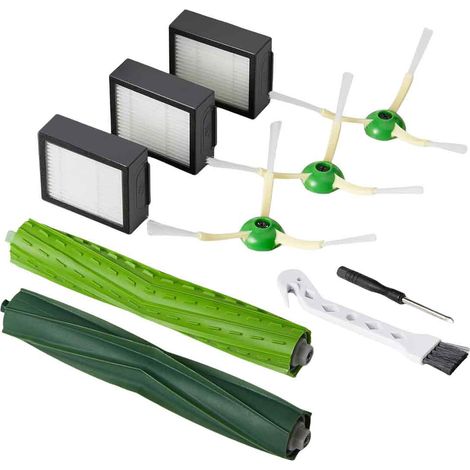 Cepillo Principal - Filtros - Cepillos Laterales - Kit de Piezas de Repuesto para Aspiradora Robot Roomba - Compatible con Series i3 i4 i6 i7 j7 E5 E6 E7 - 1 Unidad Cepillo Principal 4 Filtros 6 Cepil (1/5)