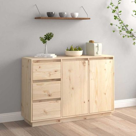 Aparador de madera maciza de pino 111x34x75 cm (1/4)