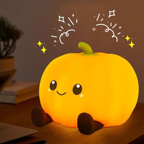 Kürbis-Nachtlicht für Babys, berührungsempfindliches Nachtlicht mit 3 Helligkeitsstufen, wiederaufladbares LED-Nachtlicht für Jungen und Mädchen, Timer-Funktion [Energieklasse] (1/4)