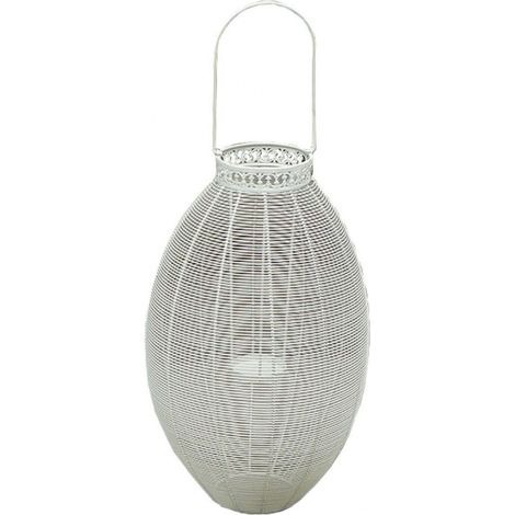 Portacandela Shannon Bianco Antico 19x37,5x56 h cm in Acciaio Bianco (1/2)