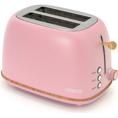 Grille Pain Caprizze Kaito avec Double Fente Extra Large 6 Niveaux de Grill Design Vintage avec Effet Bois Rose Mat (1/5)
