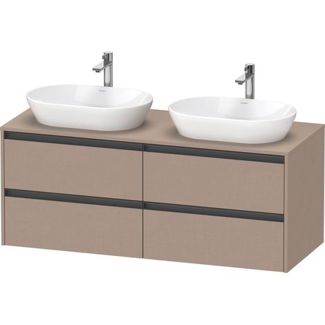 Lavabo consola Ketho.2 de Duravit, suspendido, hueco para lavabo