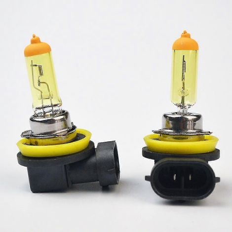 Hippcron Lot de 2 ampoules halogènes jaunes H11 12 V 55 W PGJ19-2 3000 K pour voiture, verre quartz, cadeau pour maman () (1/4)