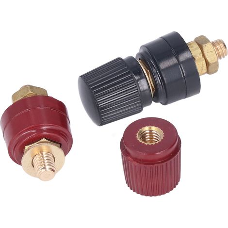 Jeu de 5 borniers de puissance M6 noir et rouge, transmission stable, installation facile, flexible, régulateur de tension pour camping-car (1/5)