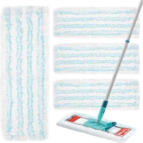 Lot de 4 serpillères pour Leifheit Profi XL Micro Duo / Profi XL Cotton Plus, chiffons de nettoyage en microfibre, housse de rechange pour tous les sols durs