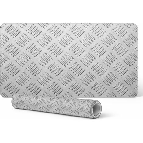 Alfombrilla de escritorio antideslizante con estampado de rejilla met谩lica, 90x45 cm.