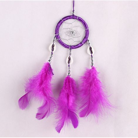 Attrape Rêves Fait Main - Décoration Murale En Fer Et Plumes - Pour Chambre Et Salon - 1 Pièce (1/2)