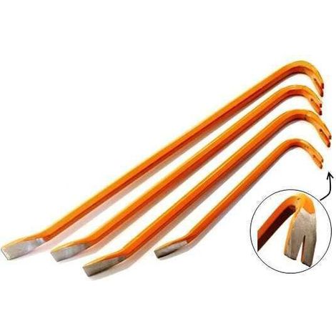Levachiodi/Leva chiodi/Leve/Leverini/Piedi di porco/Pry Bar in acciaio temperato verniciato set 4 pz