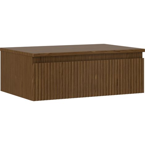 Mexen Rivel Badezimmer-Unterschrank 70 cm mit Platte, 1 Schublade, geriffelt, Nussbaum - 91A20-06023-1-BFC86 (1/5)