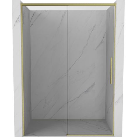 Mexen Rox puertas de ducha correderas 160 cm, transparente, dorado cepillado - 8C2-160-000-55-00