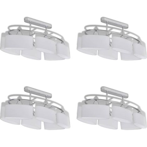 vidaXL Lámparas de techo 4 uds con pantalla de cristal elipsoidal E14 (1/2)
