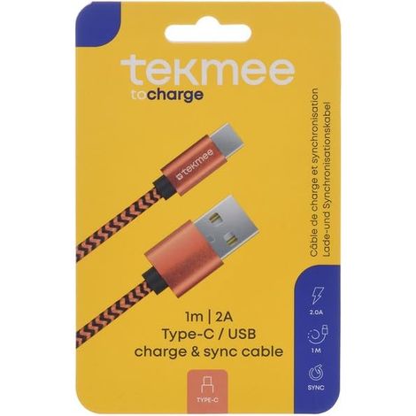 TEKMEE 21161 cavo di ricarica, nylon (1/2)