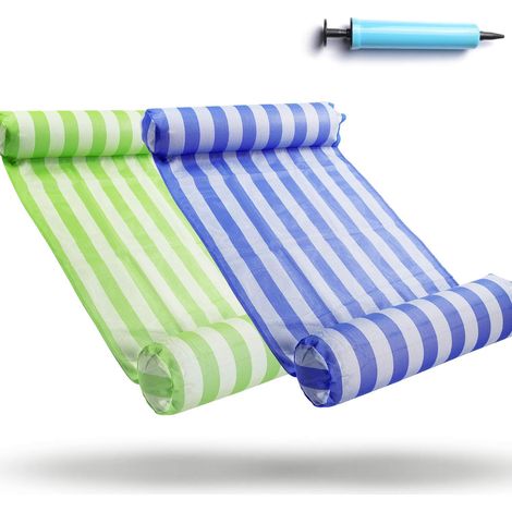 Lot de 2 hamacs flottants premium pour piscine, hamac gonflable multi-usages (selle, chaise longue, hamac, flotteur), hamac aquatique (1/5)