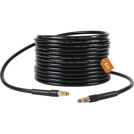 Tuyau de nettoyage haute pression 6m pour Karcher K2-7, tuyau de rechange 5800 psi, raccord rapide, jet de lavage, nettoyage de voiture, route, jardin (1/4)