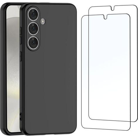 Coque pour Samsung Galaxy S24 Plus / S24+ 5G Silicone Ultra Fine Noir et 2 × Verre trempé Film Protection écran (1/5)