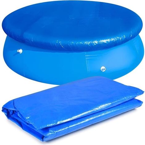 Bâche de piscine solaire Ronde, Bâche Protection pour Piscine Ø 244 cm, installation facile,anti-poussière,imperméable et durable (1/5)