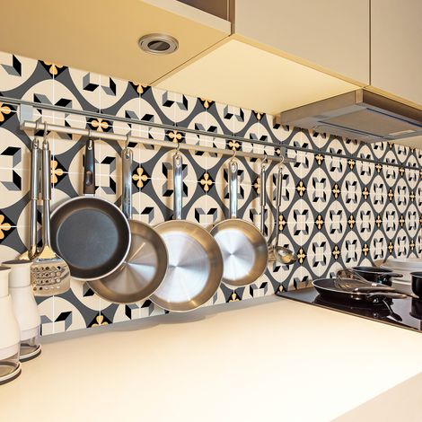 Sticker Mural Carrelage adhésif Cuisine Salle de Bain - 24 STICKERS CARRELAGES AZULEJOS RADINON - 24stickers10x10cm (1/5)