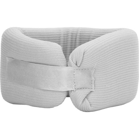 Coussin de soutien cervical en nylon gris et éponge haute élasticité, forme ergonomique pour le menton, taille M. (1/5)
