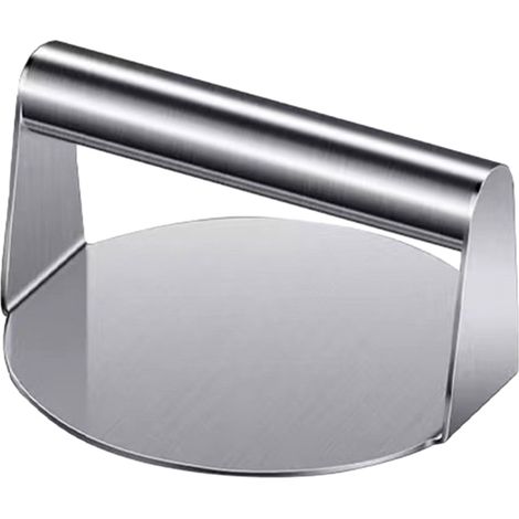 Hamburger Press - Acier Inoxydable Brossé - Surface Antiadhésive - Poignée Ergonomique - Pour Grill Plaque À Cuisiner Et Plaques À Induction - 14 x 14 cm - 1 Pièce (1/5)