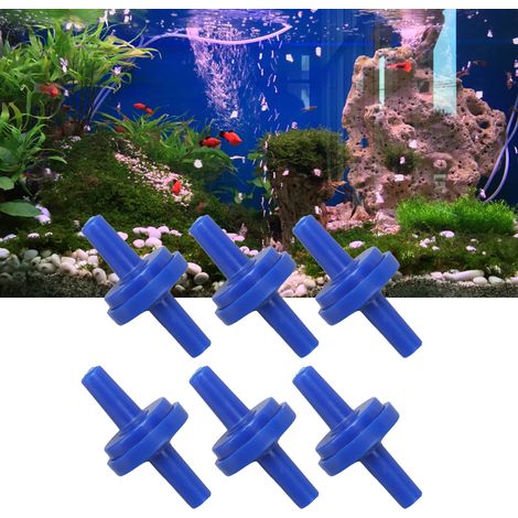 10 Pièces Clapet Anti-Retour 1 Sens en PP Plastique pour Tuyau d'Eau, Arrêt de Diaphragme, Embout Barbelé pour Alimentation en Air 4mm Bleu (1/5)